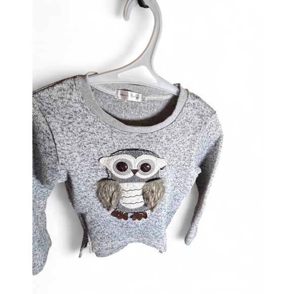Aurora Baby Owl Soft Sweater size 10T light grey - Picture 4 of 5
